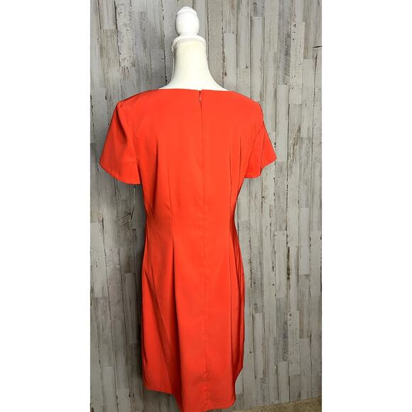 NWT AGB Women's Orange Sheath Dress Size 10 Knee Length V-Neck‎ Workwear - Picture 4 of 8